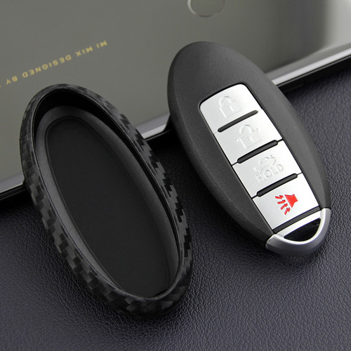 2013-2019 Infiniti QX50 QX60 QX70 QX80 Leather Silicone Car Key Case Cover With Buckle Generic