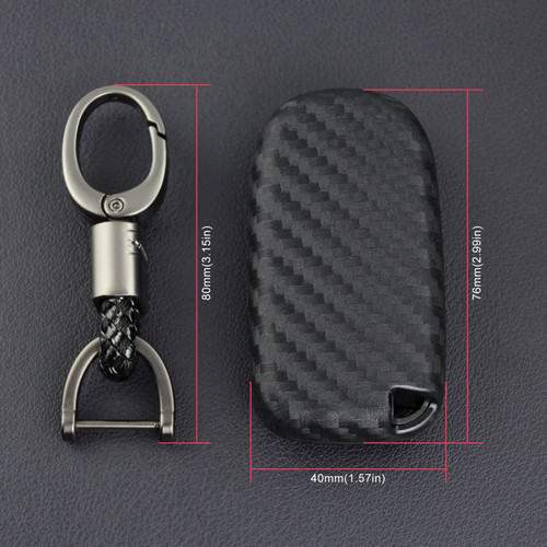 2014-2019 Jeep Grand Cherokee Cherokee Renegade Compass Leather Silicone Car Key Case Cover With Buckle Generic