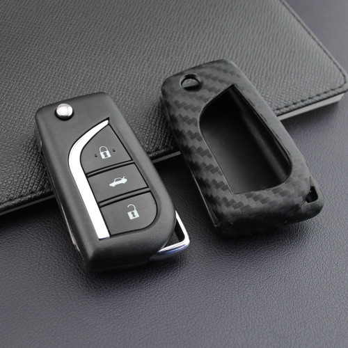 2018-2020 Toyota Camry C-HR Leather Silicone Car Key Case Cover With Buckle Generic