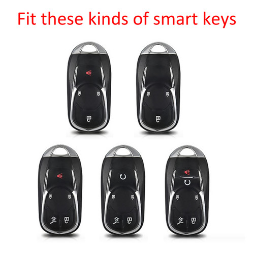 2017-2019 Buick Enclave LaCrosse Regal Leather Silicone Car Key Case Cover With Buckle Generic