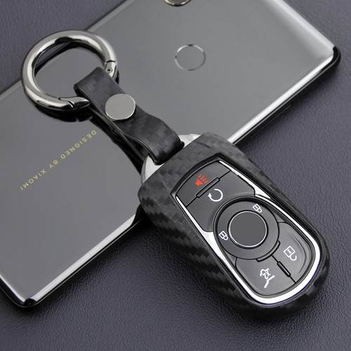 2017-2019 Buick Enclave LaCrosse Regal Leather Silicone Car Key Case Cover With Buckle Generic