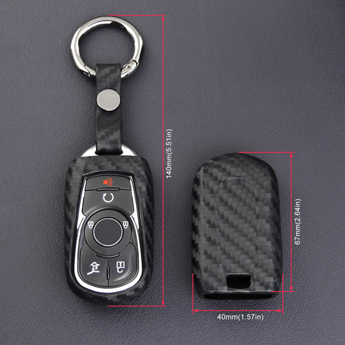 2017-2019 Buick Enclave LaCrosse Regal Leather Silicone Car Key Case Cover With Buckle Generic