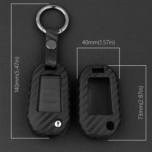 2014-2020 Citroën C3 C4 C5 Leather Silicone Car Key Case Cover With Buckle Generic