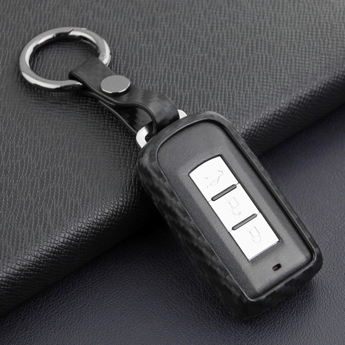 2008-2019 Mitsubishi Outlander Eclipse Cross ASX Lancer Leather Silicone Car Key Case Cover With Buckle Generic