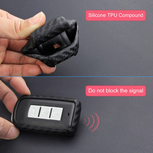 2008-2019 Mitsubishi Outlander Eclipse Cross ASX Lancer Leather Silicone Car Key Case Cover With Buckle Generic