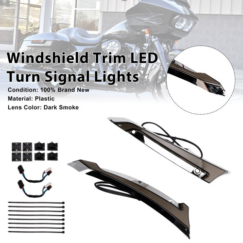 2014-Up Harley Touring Road Glide Windshield Trim LED Turn Signal Lights Generic