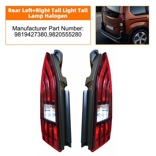 Rear Left+Right Tail Light Tail Lamp Halogen 9819427380 280 For Peugeot Partner Rifter 2018-2023