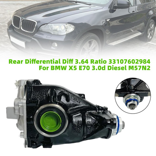 BMW X5 E70 3.0d Diesel M57N2 Rear Differential Diff 3.64 Ratio 33107602984 Generic