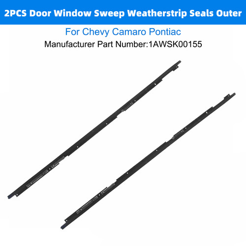 1982-1992 Chevrolet Camaro Outer Side 2PCS Door Window Sweep Weatherstrip Seals Outer 1AWSK00155 Generic