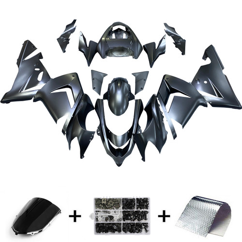 2004-2005 Kawasaki ZX 10R Amotopart Fairings Black Matte Ninja