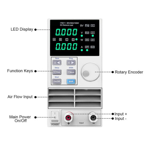 IT8211 60V / 30A / 150W DC Electronic Load Lab Adjustable Digital Control