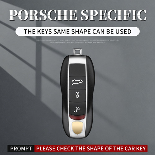 Aluminum Alloy TPU Silvery Car Key Case Cover With Buckle For Porsche Cayenne 911