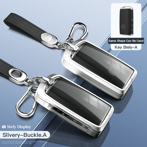 Aluminum Alloy TPU Silvery Car Key Case Cover With Buckle For Mazda CX-4 CX-5