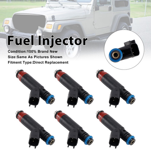2005-2006 Jeep TJ Wrangler 6Pcs Fuel Injector 53013690AA Generic
