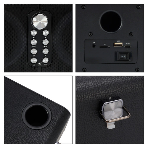 Wireless Bluetooth Speaker Dual Microphone Karaoke All-In-One Outdoor Portable