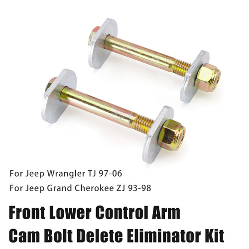 Control Arm Cam Bolt Delete Eliminator Kit For TJ 97-06 Cherokee ZJ 93-98