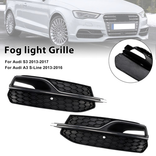 Front Lower Fog Light Cover Grill Grille Fit AUDI A3 S3 S-Line 2013-2016