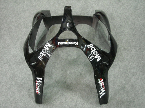 Fairings Plastics Kawasaki ZX6R 636 Black Yellow Racing (2000-2002)