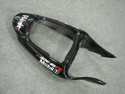 Fairings Plastics Kawasaki ZX6R 636 Black Yellow Racing (2000-2002)