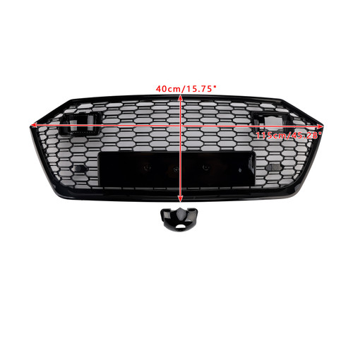 Front Bumper Grille Grill Fit Audi A7 C8 S7 2019-2024 W/ACC Black