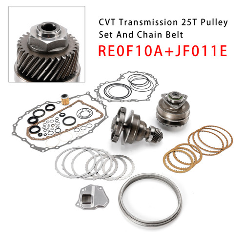 Transmission CVT Pulley 25T W/Belt+Chain & Rebuild Kit RE0F10A JF011E For Nissan