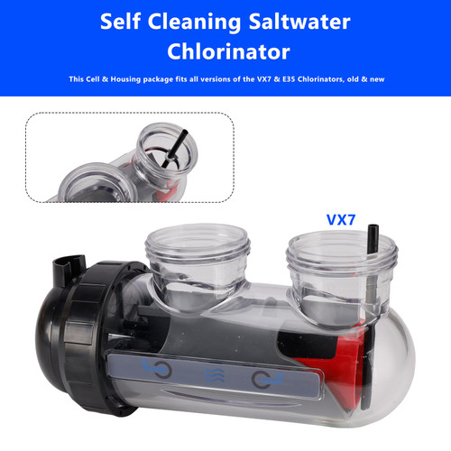 Saltwater Chlorinator Replacement Cell with Cell Housing For Astral/Hurlcon VX7