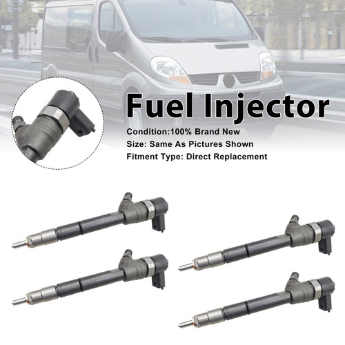4Pcs Fuel Injector For Renault Trafic II For Opel Vivaro 2.0L 0445110338