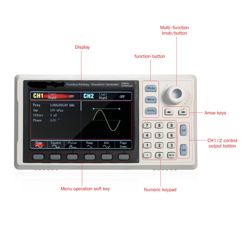 UTG962E Arbitrary Waveform Generator Function Generator Kit 60Mhz 200MSa/s