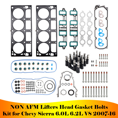 NON AFM Lifters Head Gasket Bolts Kit for Chevy Sierra 6.0L 6.2L V8 2007-16