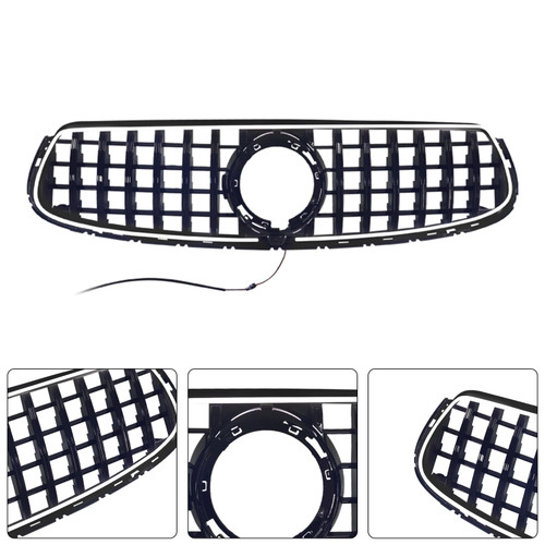 GT-Style Front Bumper Grille Fit Mercedes-Benz X253 GLC250 GLC300 2020-2022