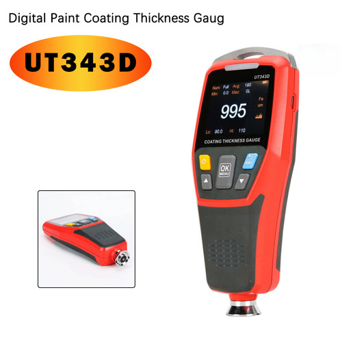 UT343D Digital Paint Coating Thickness Gauge Range 0 to 1250um F/N Probe