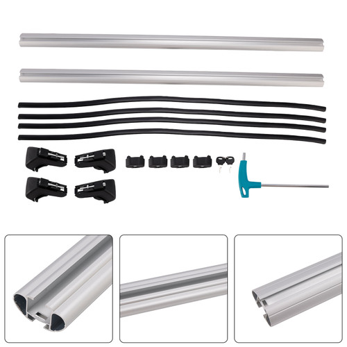 Universal Aluminium Car Roof Rack Luggage Carrier Cross Bar Rail Lockable 120CM