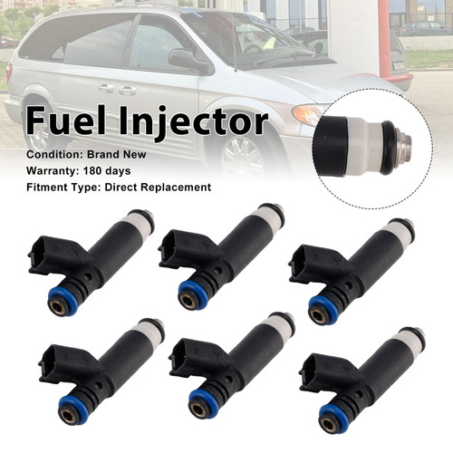 6Pcs Fuel Injector For Dodge Grand Caravan 3.8L V6 2003-2004 04861238AB