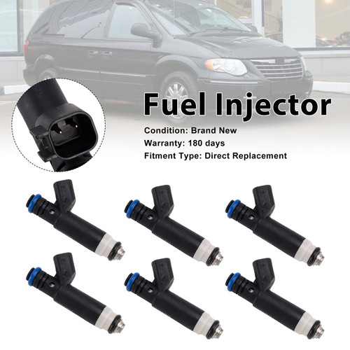 6Pcs Fuel Injector For Dodge Grand Caravan 3.8L V6 2003-2004 04861238AB