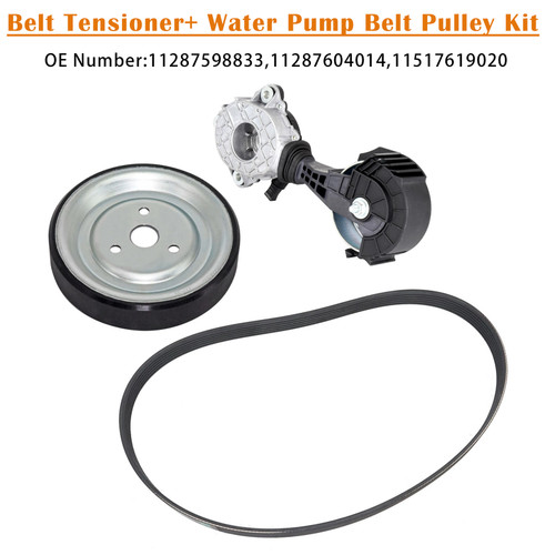 Belt Tensioner+ Water Pump Belt Pulley Kit For Mini Cooper Paceman Countryman 11-16