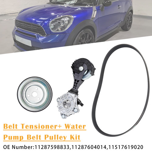 Belt Tensioner+ Water Pump Belt Pulley Kit For Mini Cooper Paceman Countryman 11-16