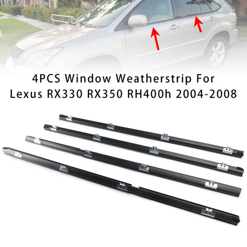 4Pcs Window Weatherstrip For Lexus RX330 RX350 RH400h 2004-2008