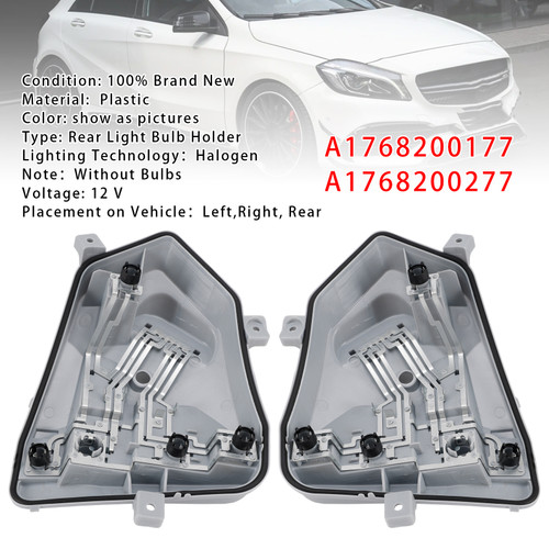 Left+Right Rear Tail Light Lamp Bulb Holder For Mercedes W176 A Class 2012-2015