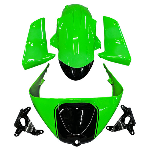 2005-2006 Kawasaki ZX6R 636 Amotopart Fairings Green Black Kawasaki Racing Customs Fairing