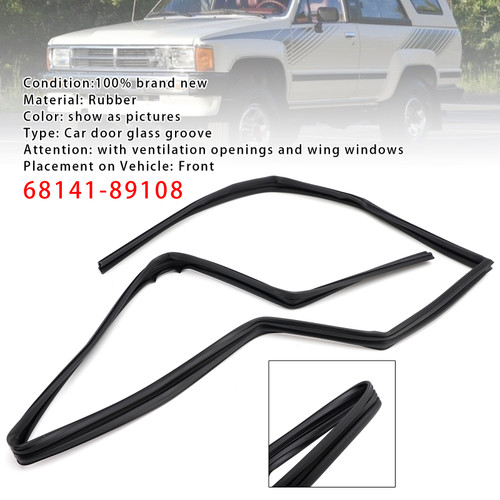 Front Door Glass Run Channel With Vent 68141-89108 For Toyota 4Runner 1985-1989