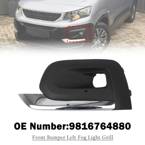 Front Bumper Left Fog Light Grill 9816764880 For Peugeot Rifter 2019-2025