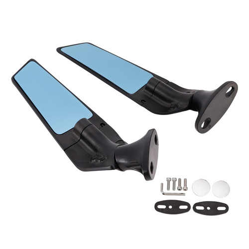 Black Wing Fin Rearview Mirrors For Honda CBR600F 2011-2014 CBR650R 2019-2023