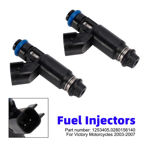 2PC Fuel Injectors 1253405 0280156140 For Victory Motorcycles 2003-2007