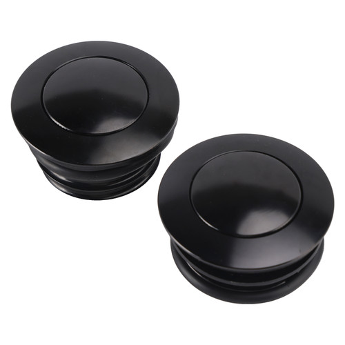 Black Pop-Up Gas Cap Set Vented For Softail Dyna Road King FXR 1982-2010