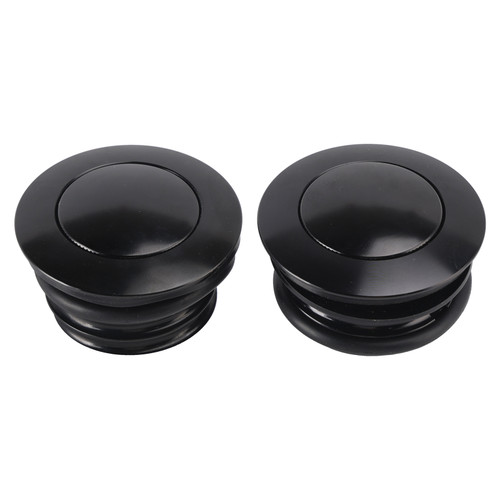Black Pop-Up Gas Cap Set Vented For Softail Dyna Road King FXR 1982-2010