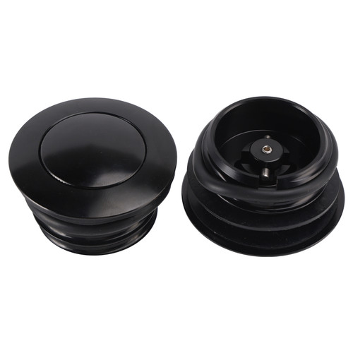 Black Pop-Up Gas Cap Set Vented For Softail Dyna Road King FXR 1982-2010