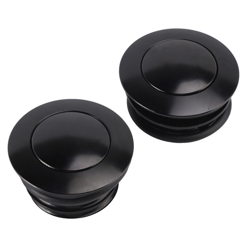 Black Pop-Up Gas Cap Set Vented For Softail Dyna Road King FXR 1982-2010