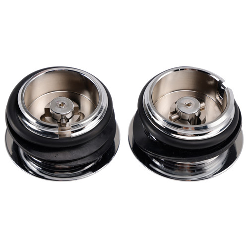 Chrome Pop-Up Gas Cap Set Vented For Softail Dyna Road King FXR 1982-2010