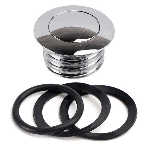 Chrome Pop-Up Gas Cap Vented For Softail Dyna Road King Sportster XL 1982-2019