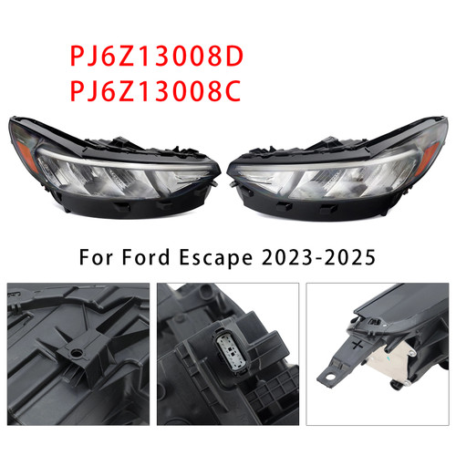 Left+Right LED Headlight Assembly PJ6Z13008D PJ6Z13008C For Ford